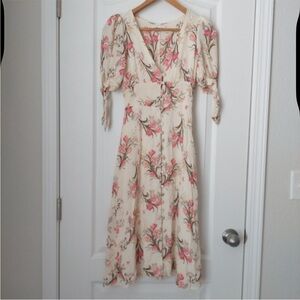 Floral Cream and Pink Dress Reformation